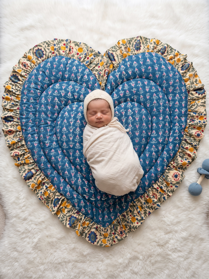 Baby Play Mat Heart Frill -Reversible Small Double Foam Only-