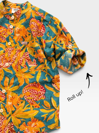 Boys Block Print Long Sleeve Regular Fit Shirt