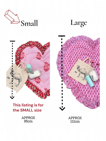 Baby Play Mat Heart Frill -Reversible Small Double Foam Only-