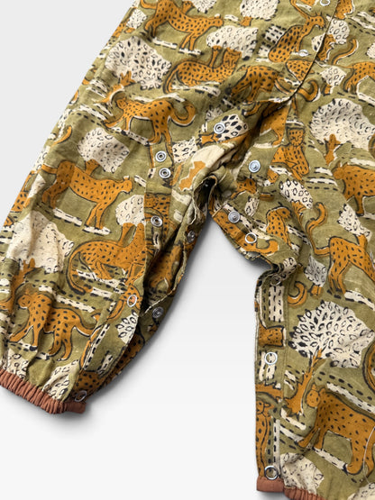 Block Print Piping Baby Romper