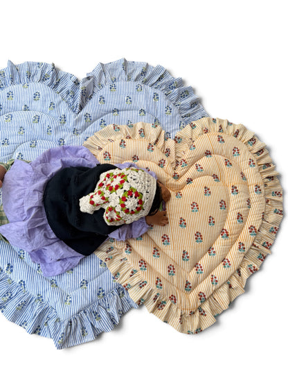 -レギュラーサイズ- Baby  Play Mat Heart Frill / Soft Autumn Colors