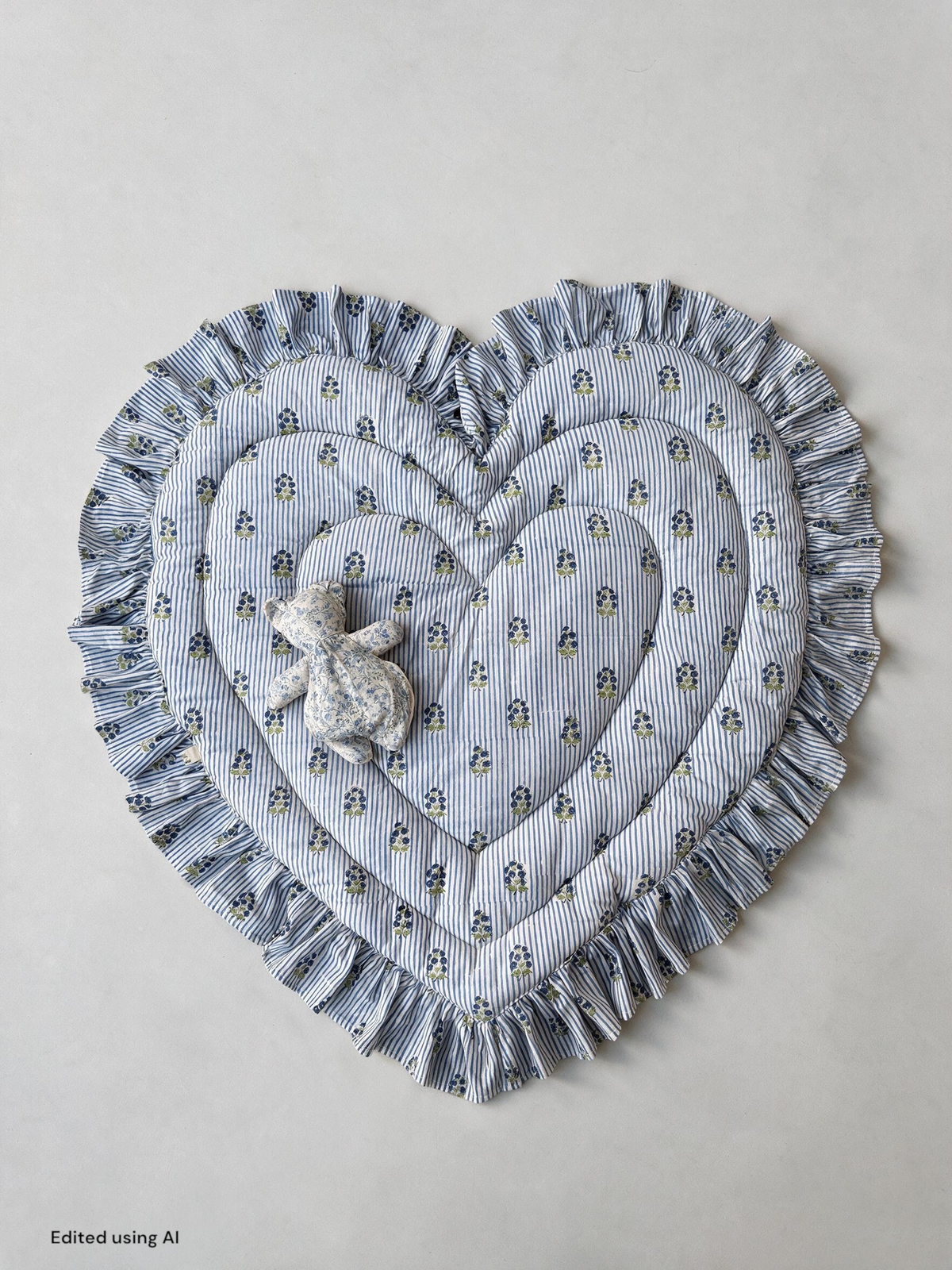 Baby Play Mat Heart Frill - Small Double Foam Only / Soft Autumn Color -