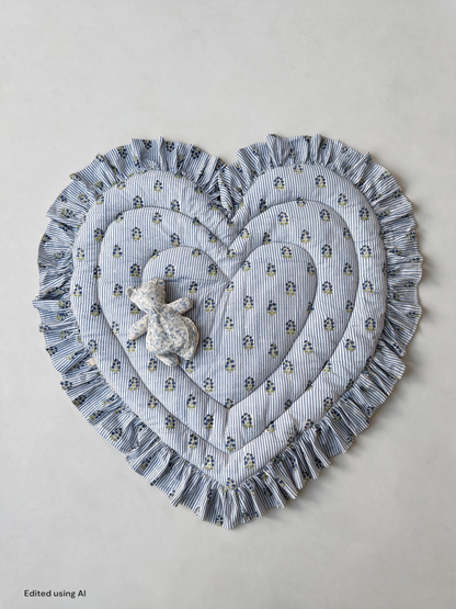 Baby Play Mat Heart Frill - Small Double Foam Only / Soft Autumn Color -