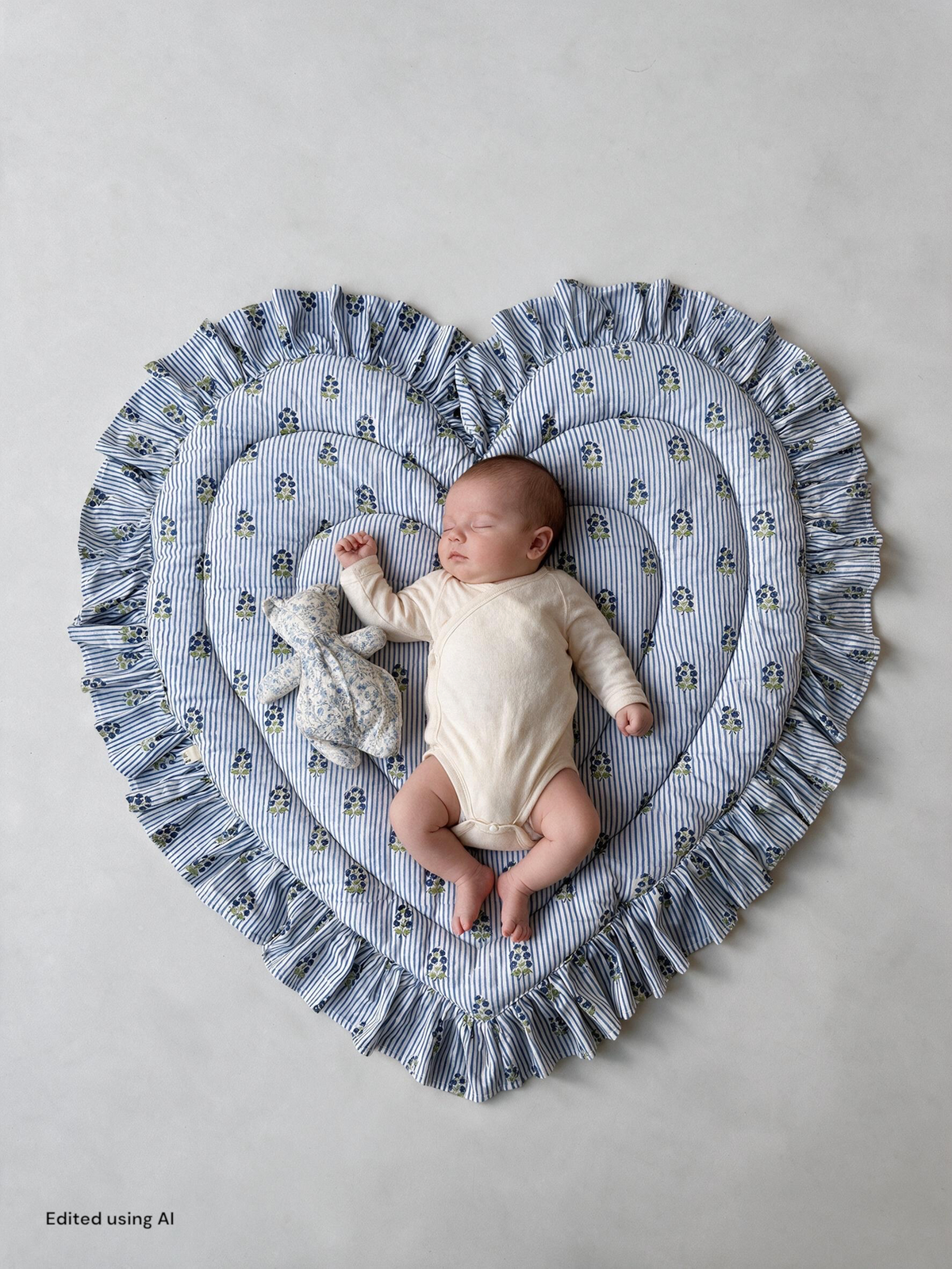 Baby Play Mat Heart Frill - Small Double Foam Only / Soft Autumn Color -
