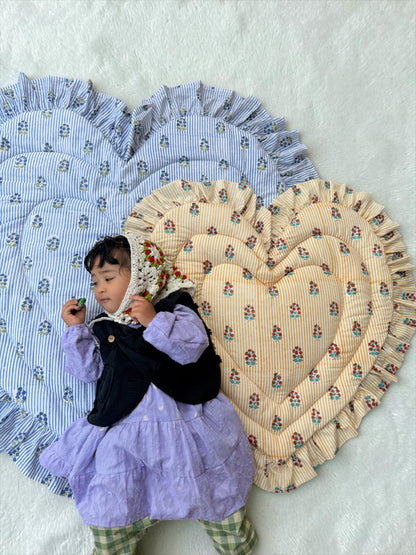 Baby Play Mat Heart Frill - Small Double Foam Only / Soft Autumn Color -