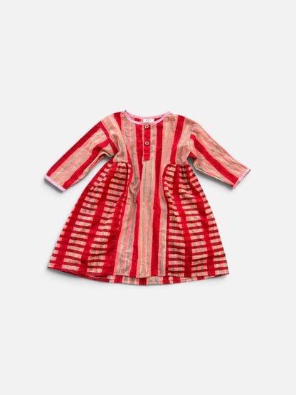 Checks & Stripes Side Gather Dress