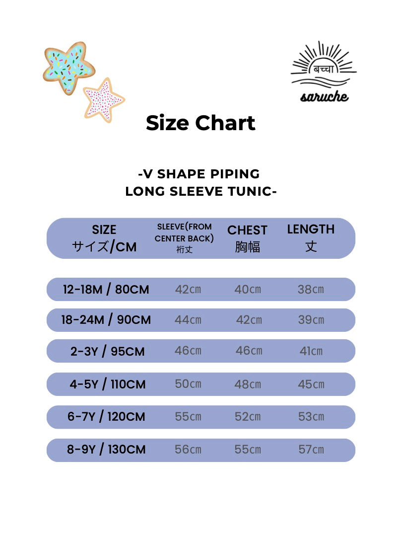 V Shape Piping Long Sleeve Tunic