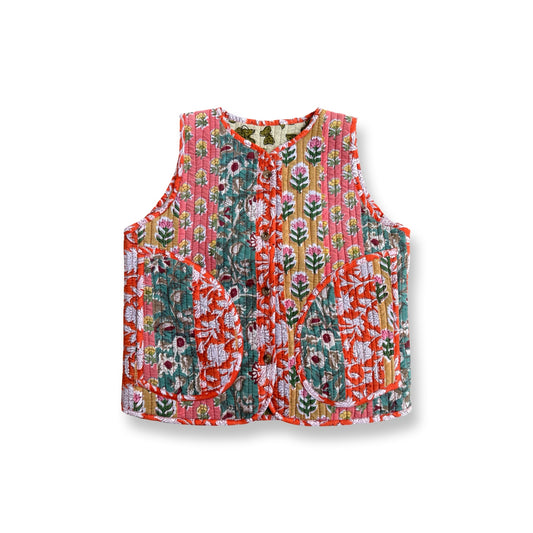 Stripes Patchwork Reversible Vest