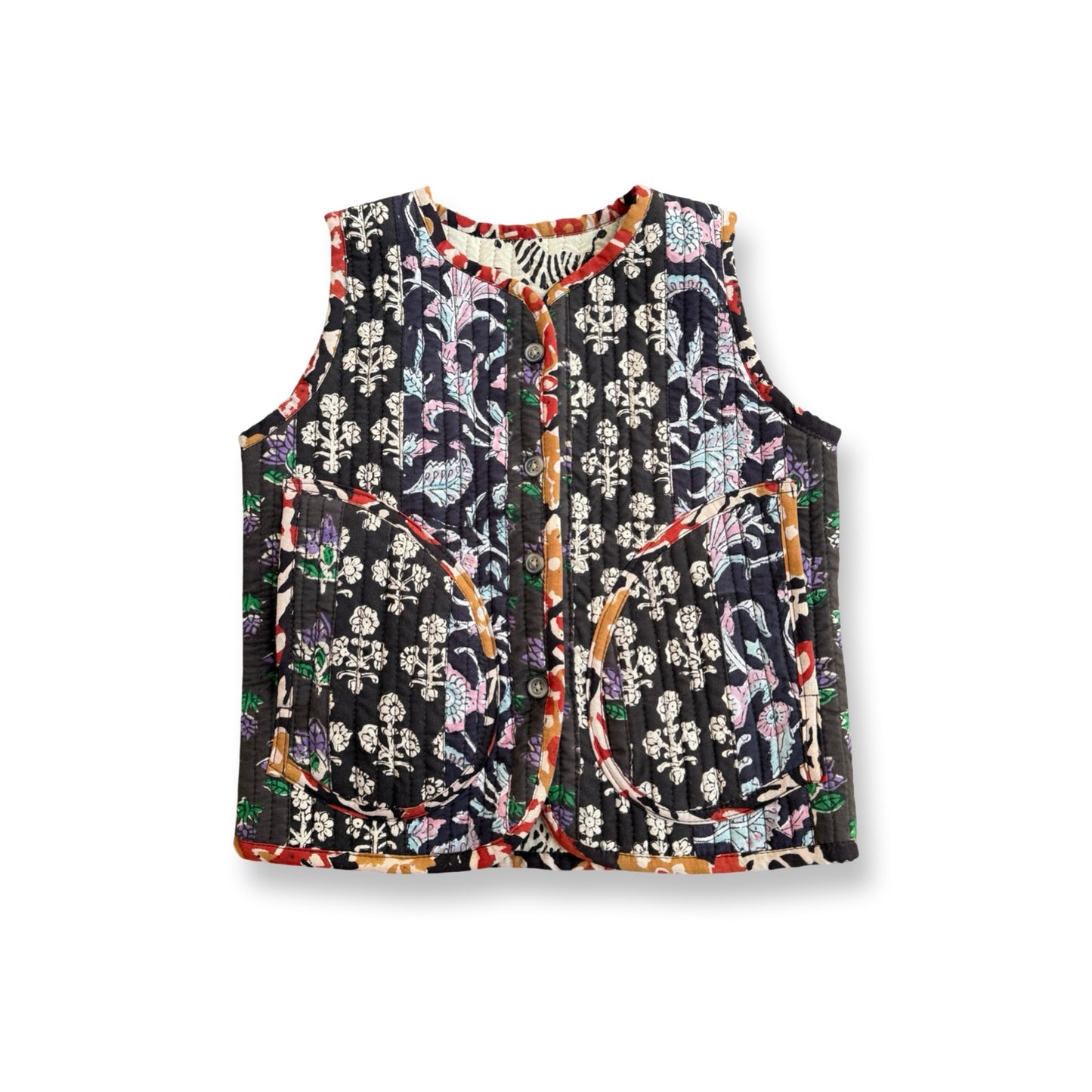 Stripes Patchwork Reversible Vest