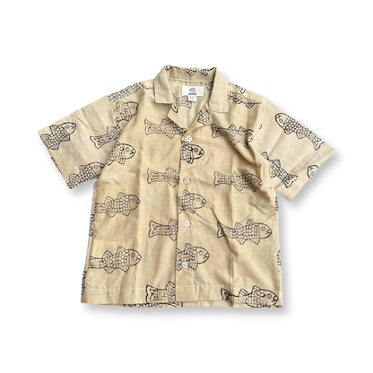 Open Collar Shirts -Block Print Cotton-