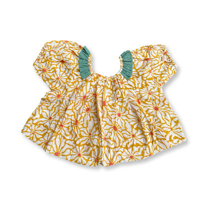 Daisy Flower Print Frill blouse