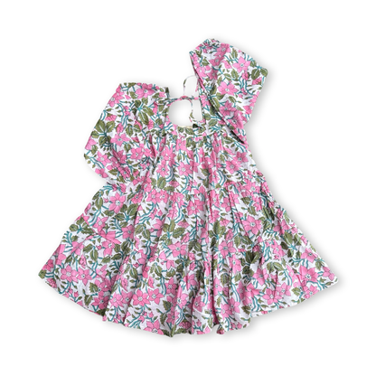 ⭐︎1-9 years⭐︎ Square Neck Tunic Dress - Block Print Cotton-