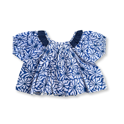 Daisy Flower Print Frill blouse