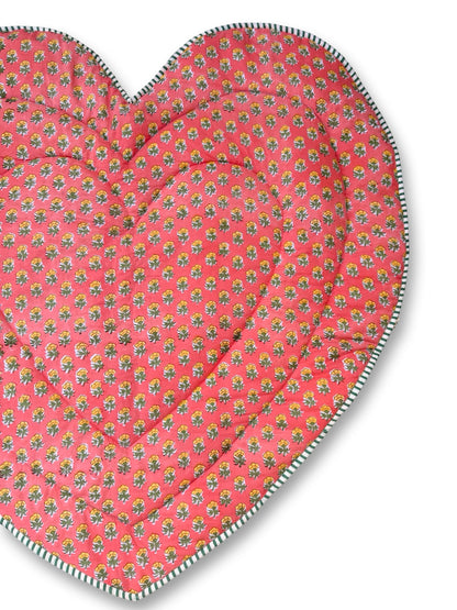Baby Quilt Play Mat Heart Piping -Combination Texetile-