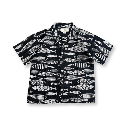 Open Collar Shirts -Block Print Cotton-