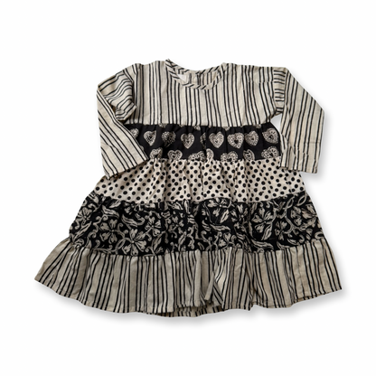 Paneled Textiles Tiered Dress
