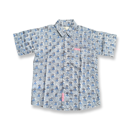 Boys Block Print Short Sleeve Shirt -Block Print Cotton-