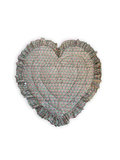 Baby Quilt Play Mat Heart Frill -Green-