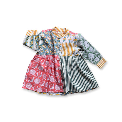 Sunny Funny Patchwork Shirts Dress
