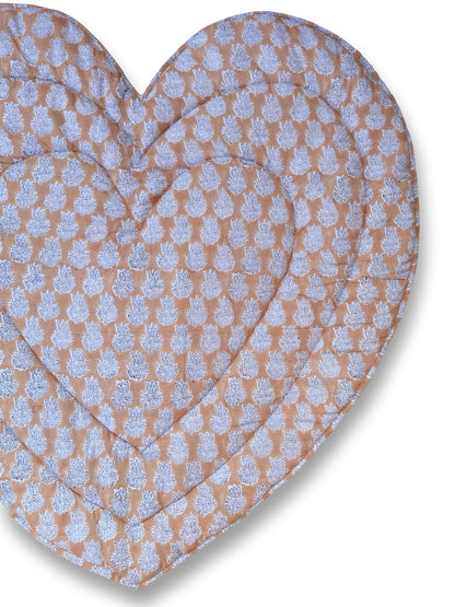 Baby Quilt Play Mat Heart Piping -Single Texetile-