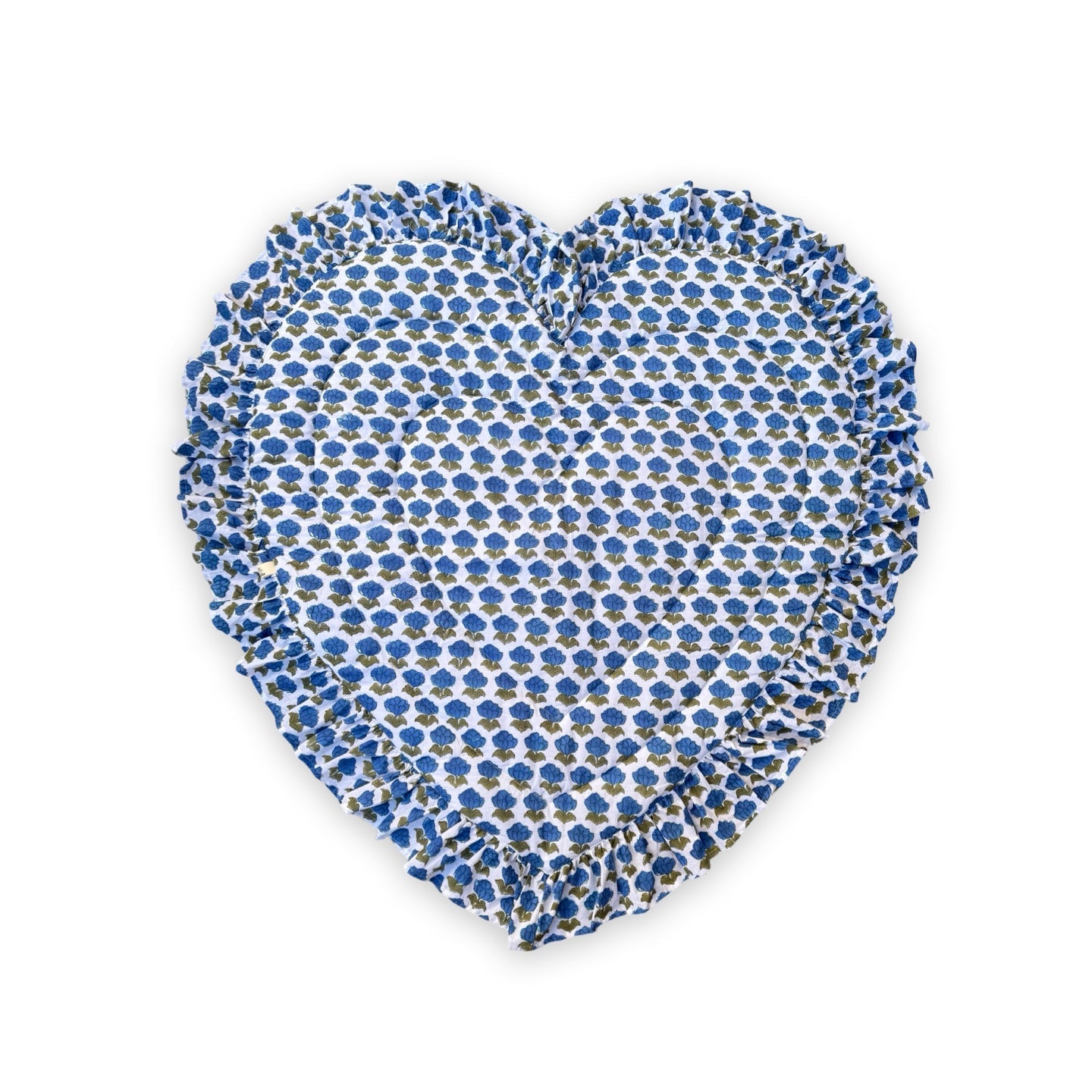Baby Quilt Play Mat Heart Frill -Royal Blue Flower-