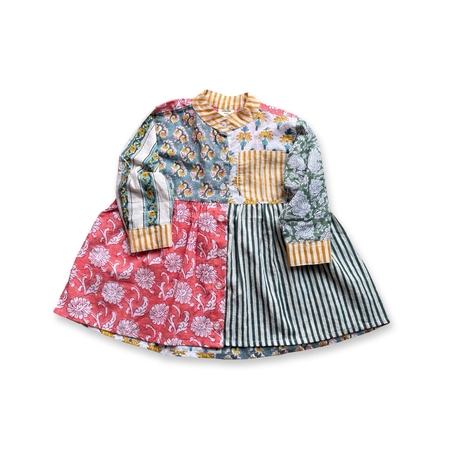 Sunny Funny Patchwork Shirts Dress