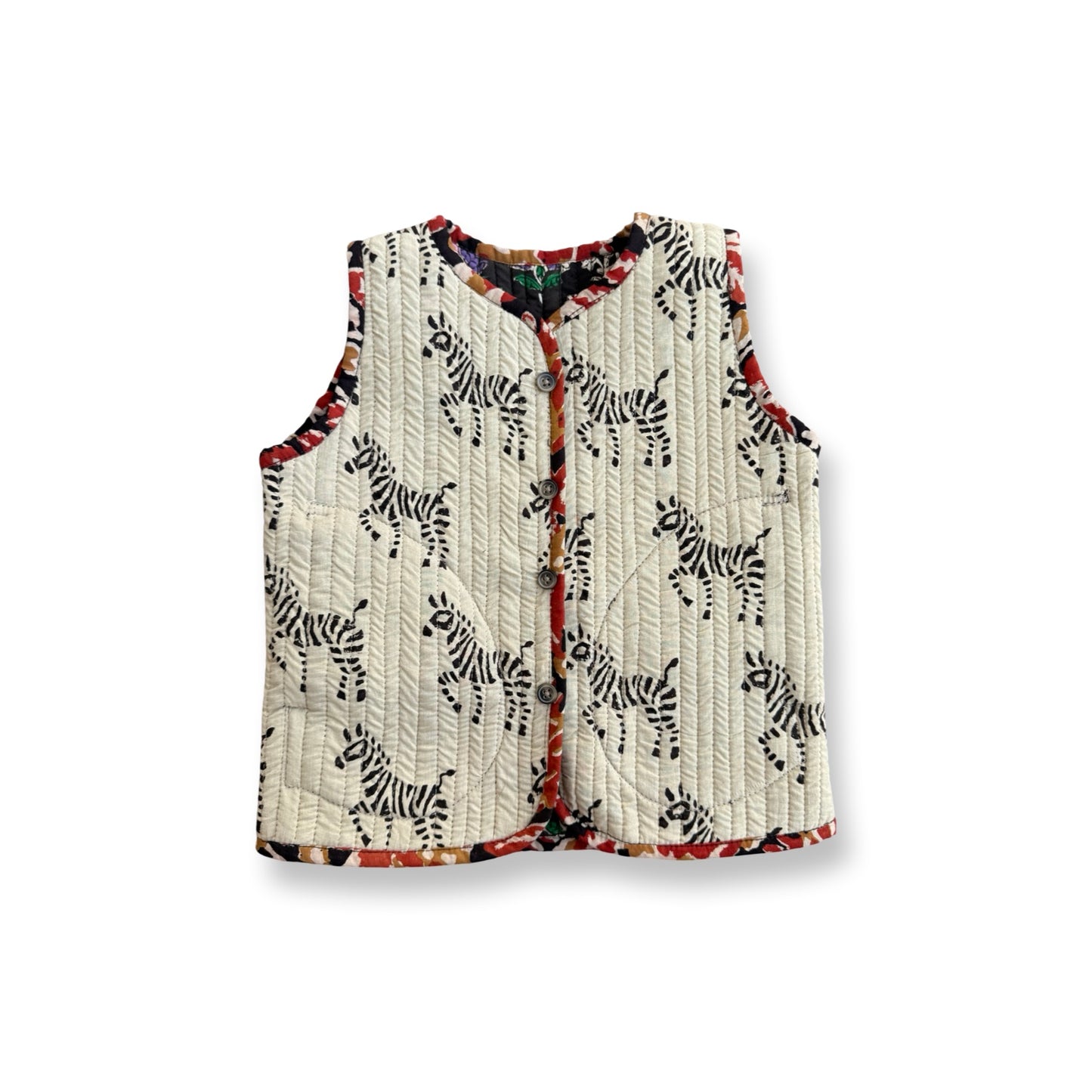Stripes Patchwork Reversible Vest