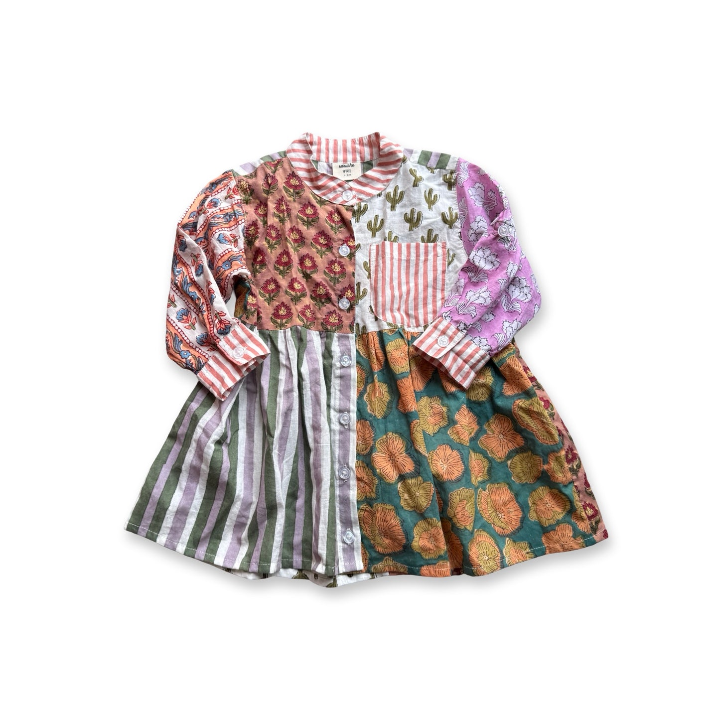 Sunny Funny Patchwork Shirts Dress