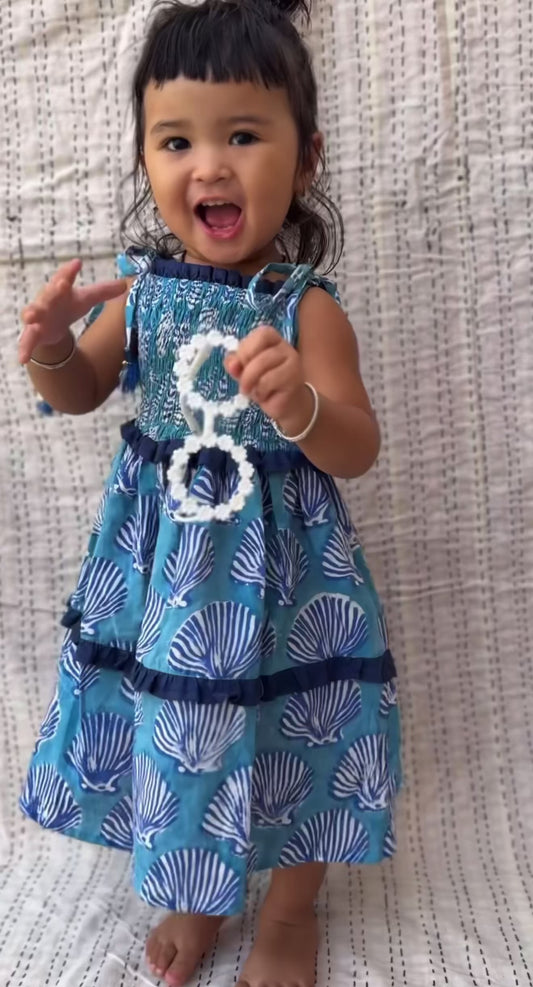 Seashell Tassel Dress with Bow