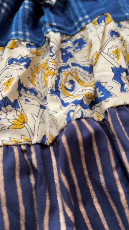 Paneled Textiles Tiered Dress