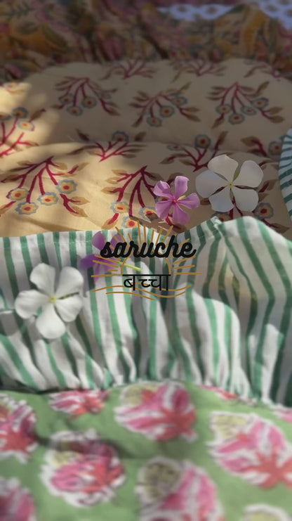 Baby Quilt Play Mat Heart Frill -Sunny Orange-